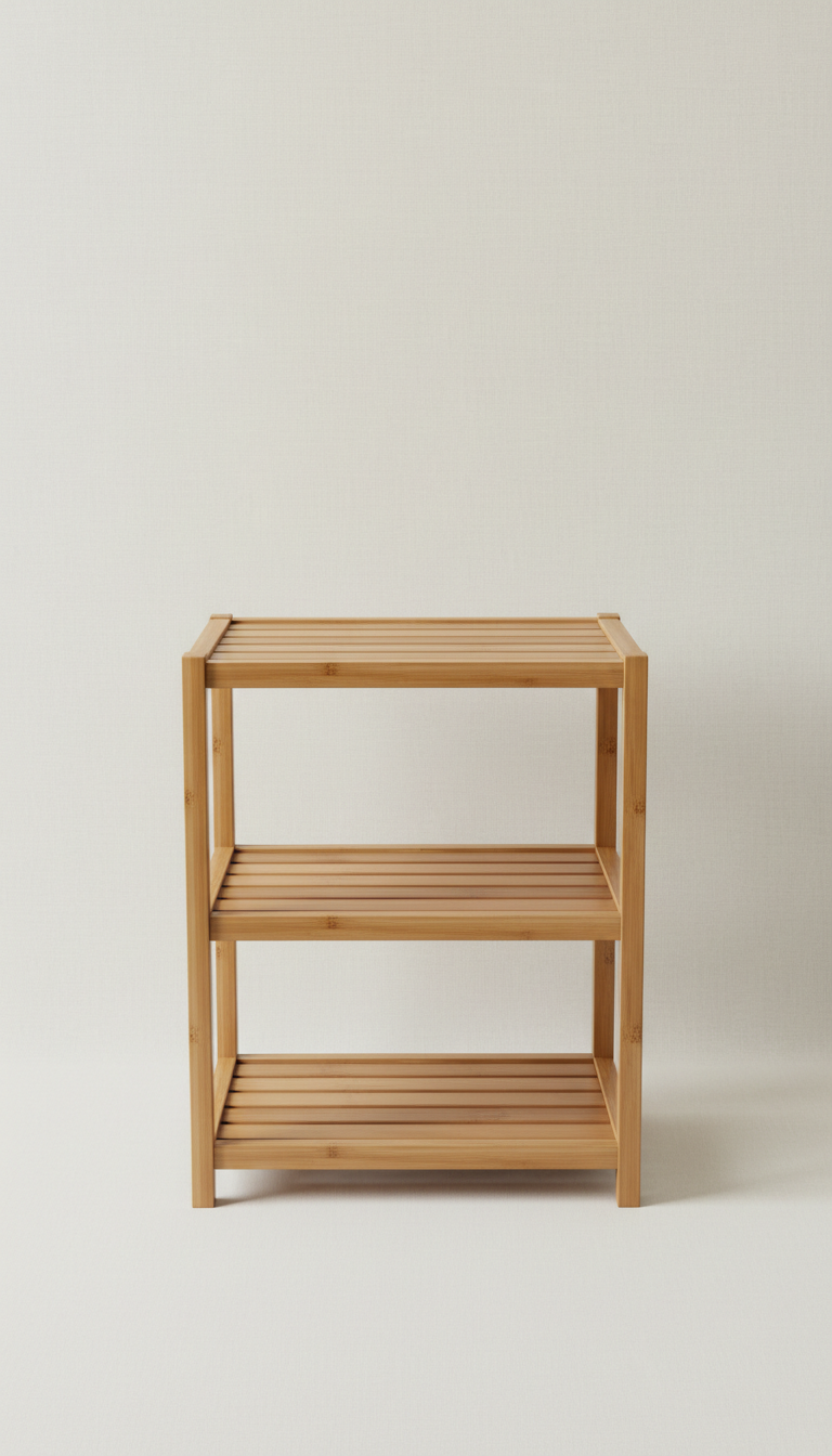 Multi-tier bamboo shower shelf