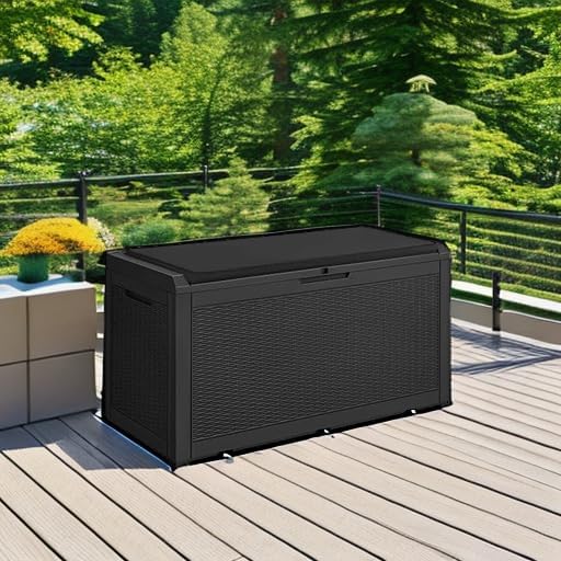 Devoko Black 100 Gallon Resin Deck Box