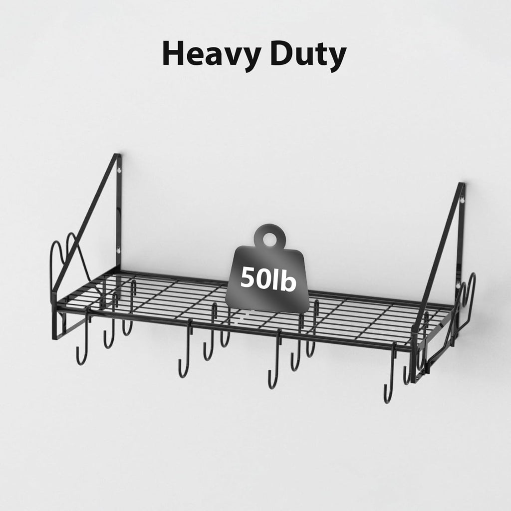 VyGrow 28 Inch Wall Mount Pot Rack