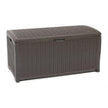Suncast Mocha 99 Gallon Wicker Resin Deck Box