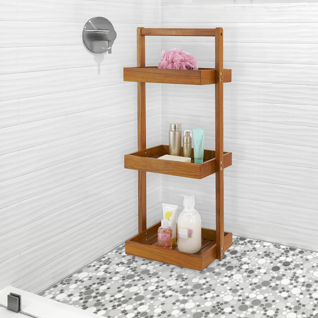 Utoplike Teak 3 Tier Corner Shower Caddy