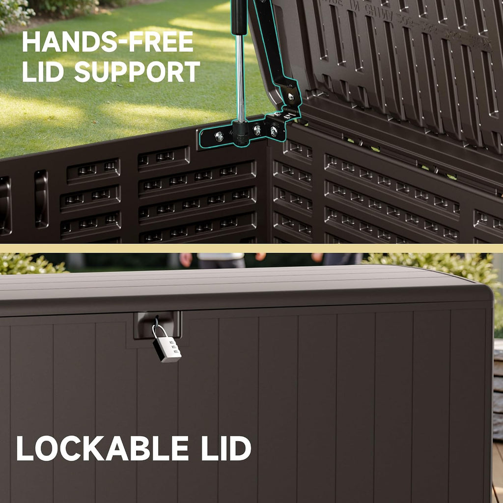 Brown 200 Gallon Resin Deck Box