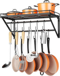 Black 23" Wall Mount Pot Rack