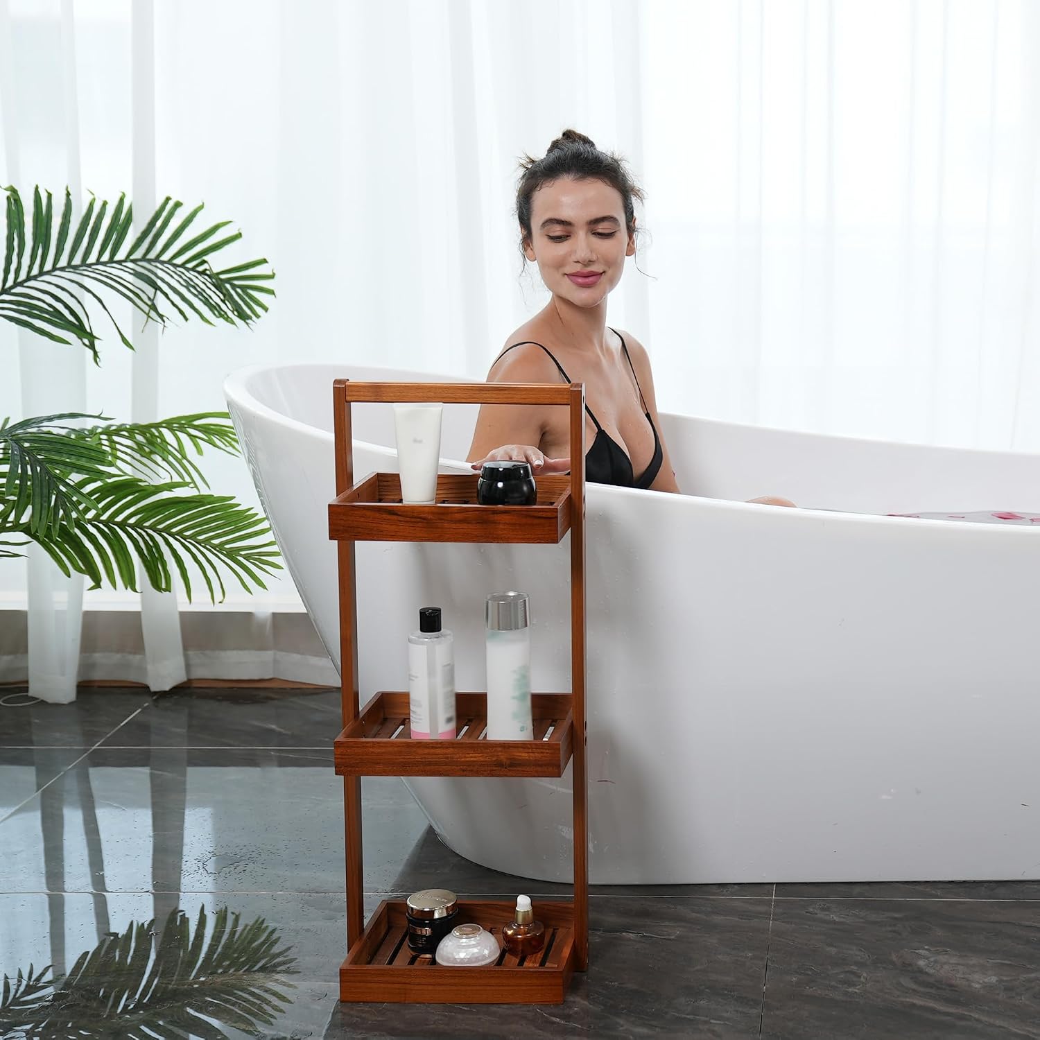 Utoplike Teak 3 Tier Corner Shower Caddy