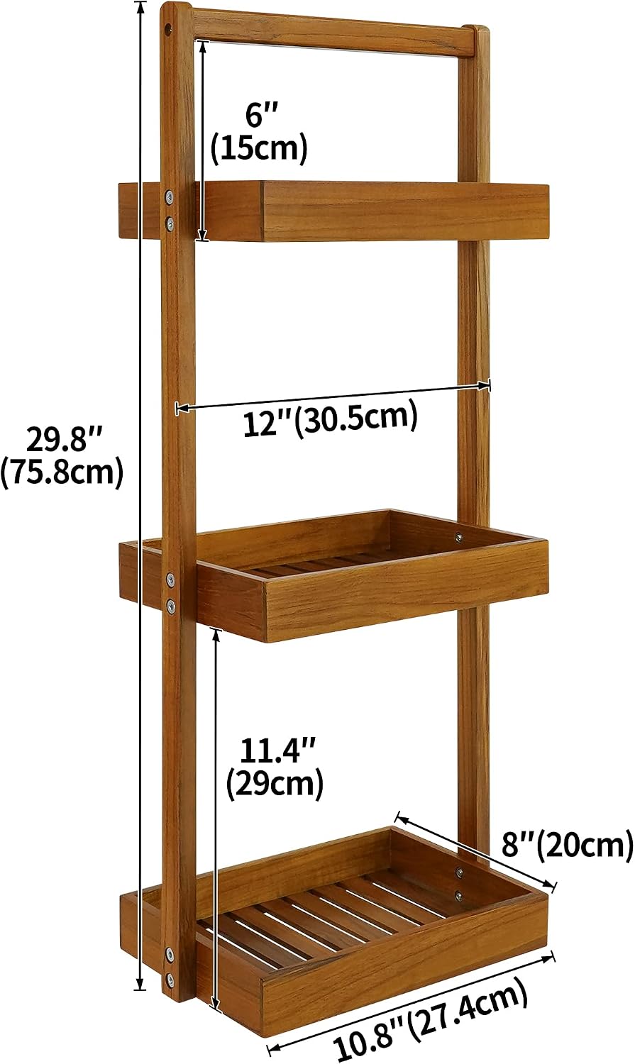 Utoplike Teak 3 Tier Corner Shower Caddy