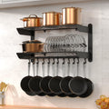 30 Inch 2-Tier Wall Mount Pot Rack