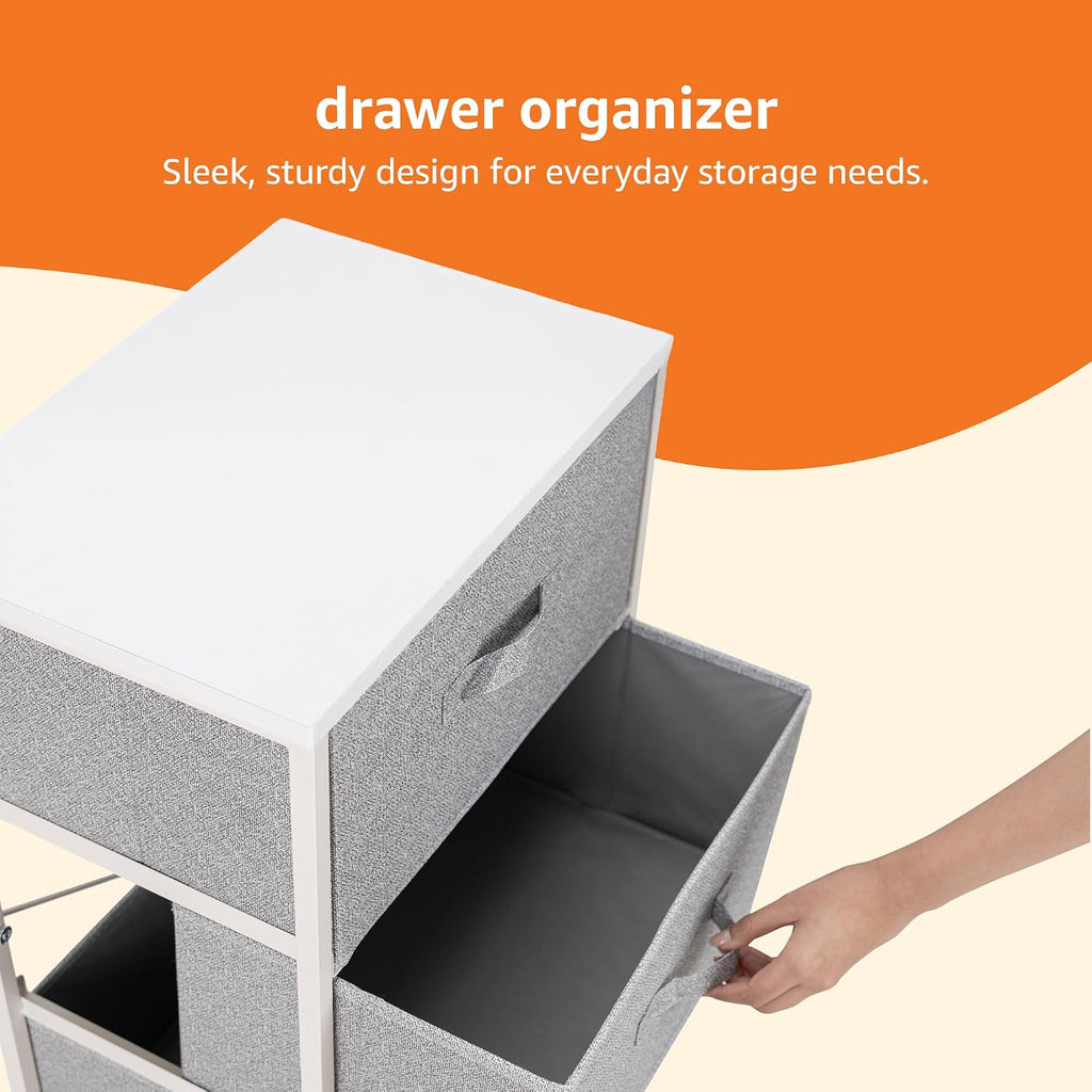 Basics White Fabric 4-Drawer Storage Unit