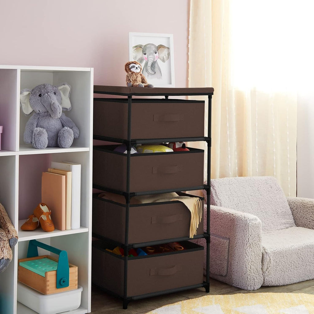 Juvale Dark Brown 4-Tier Fabric Storage Tower