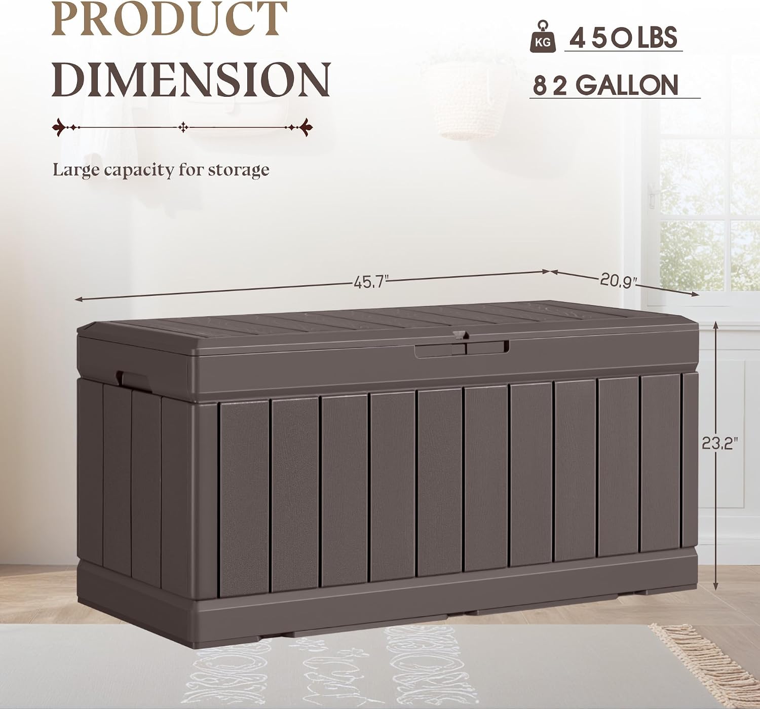 Brown Resin Storage Shoe Bench