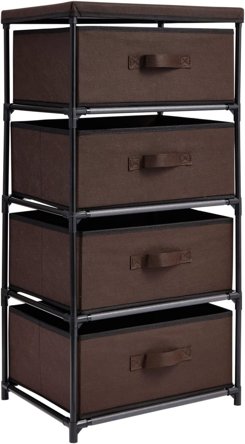 Juvale Dark Brown 4-Tier Fabric Storage Tower