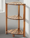 IBosins Acacia Wood 3-Tier Corner Shower Caddy