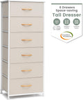 Crestlive Beige 6-Drawer Tall Storage Tower