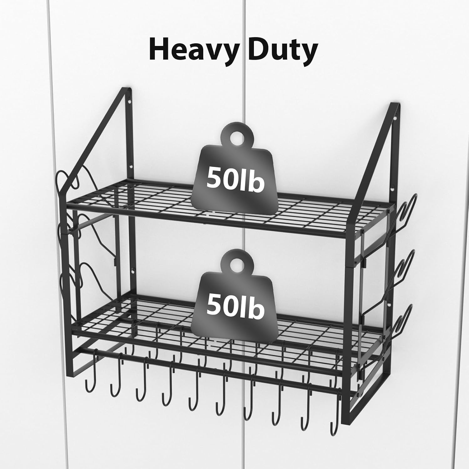 28" 2-Tier Wall Mount Pot Rack