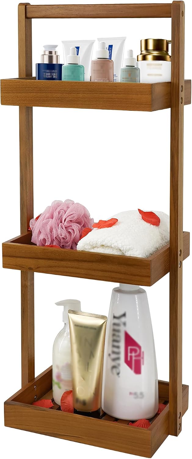 Utoplike Teak 3 Tier Corner Shower Caddy