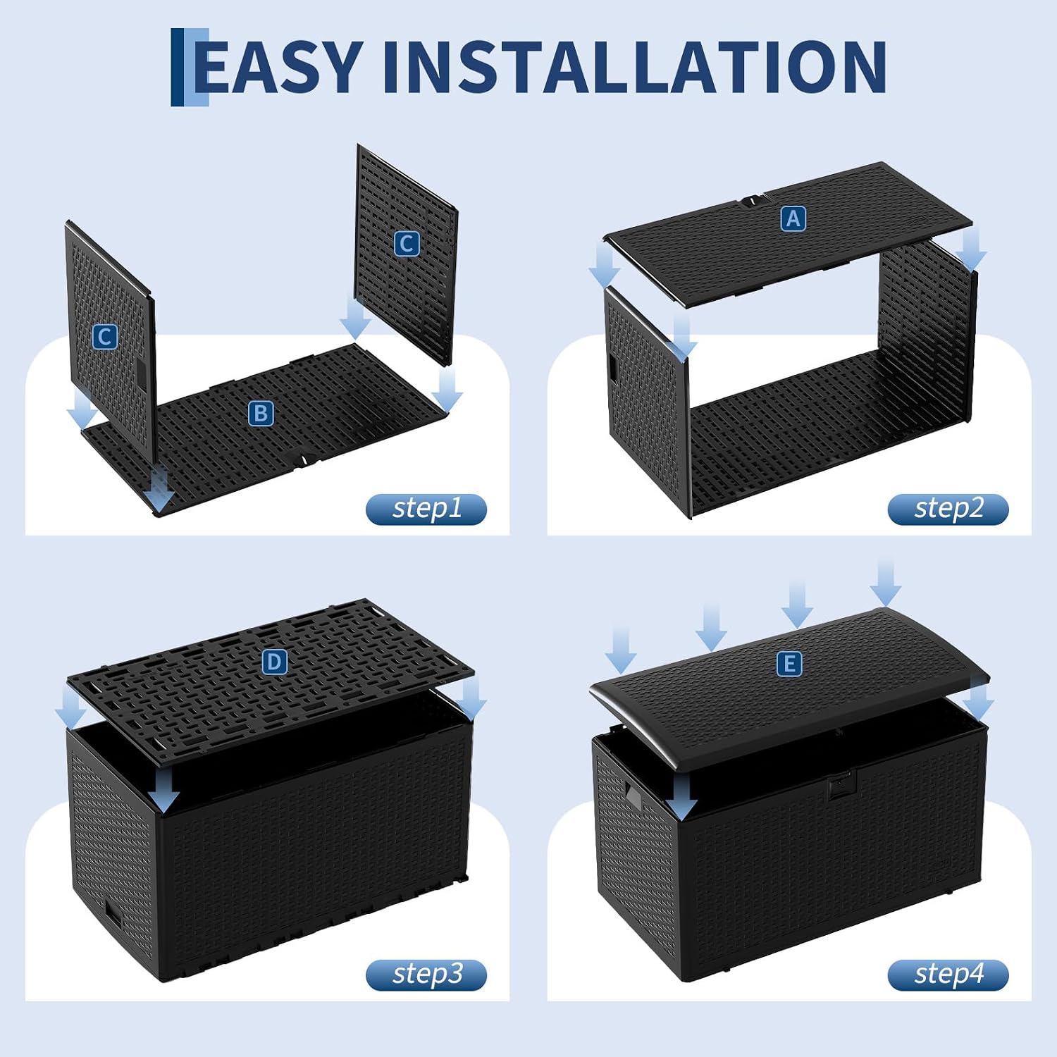 Garvee Black 99 Gallon Resin Deck Box