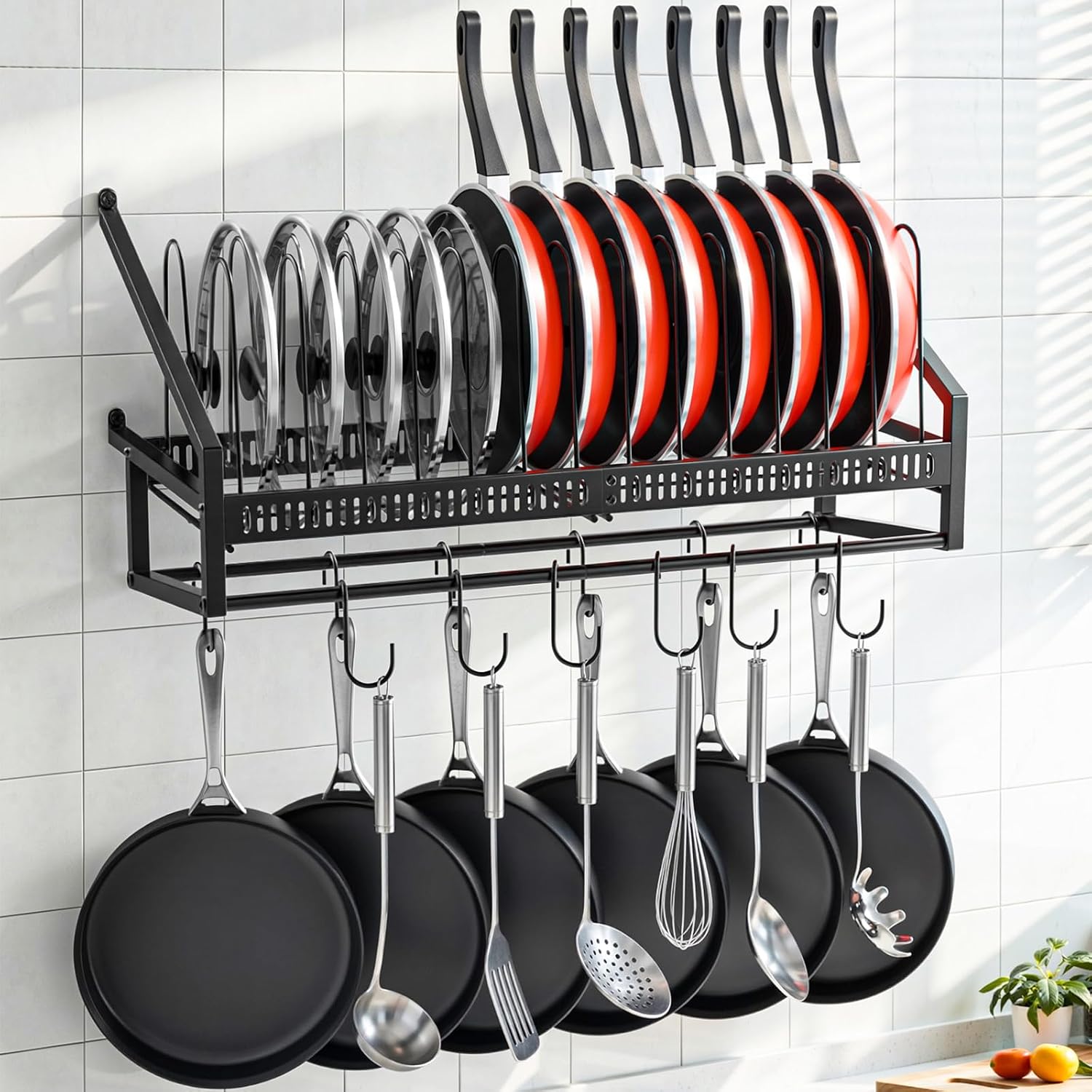 24.8" Wall Mount Pan Lid Rack