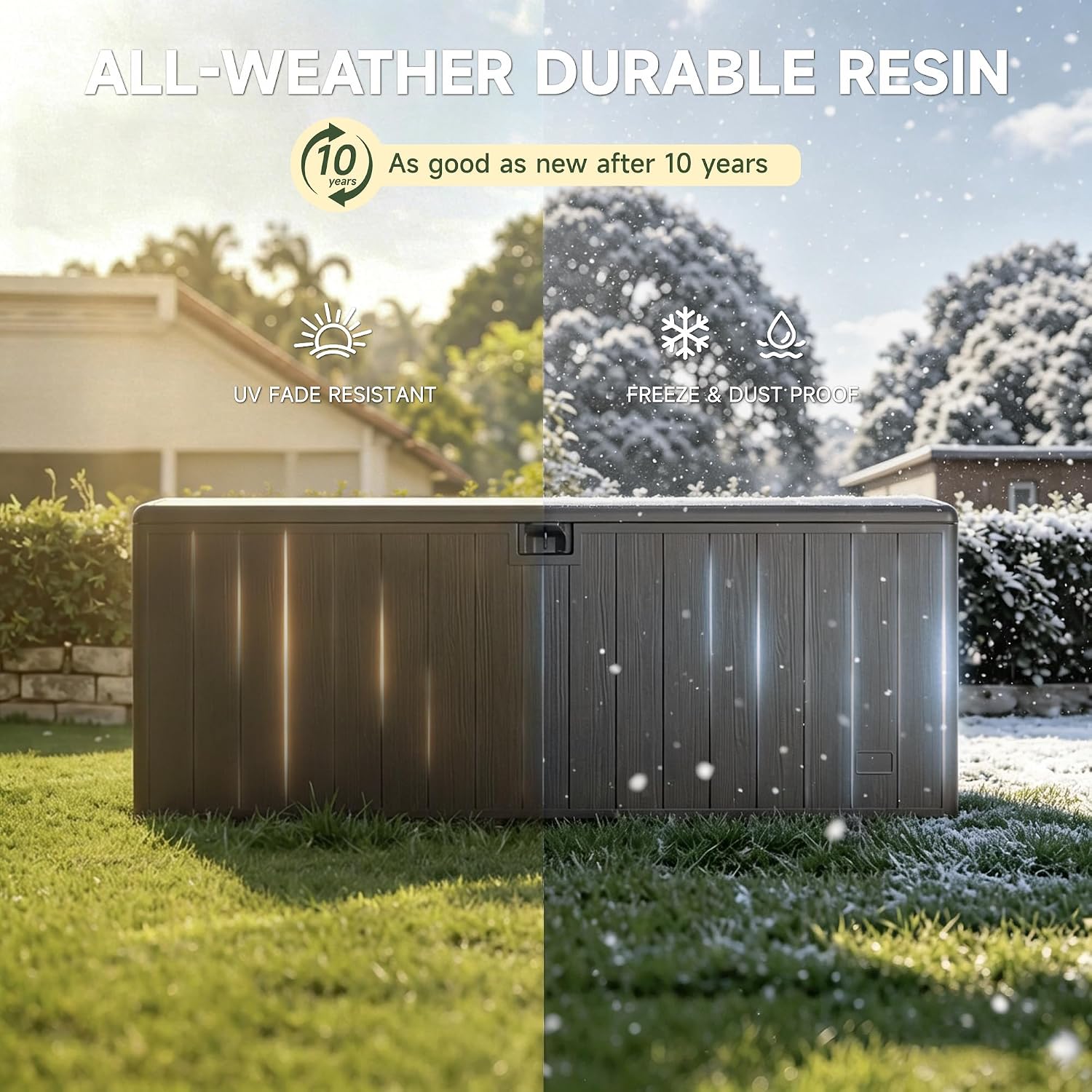 Brown 200 Gallon Resin Deck Box