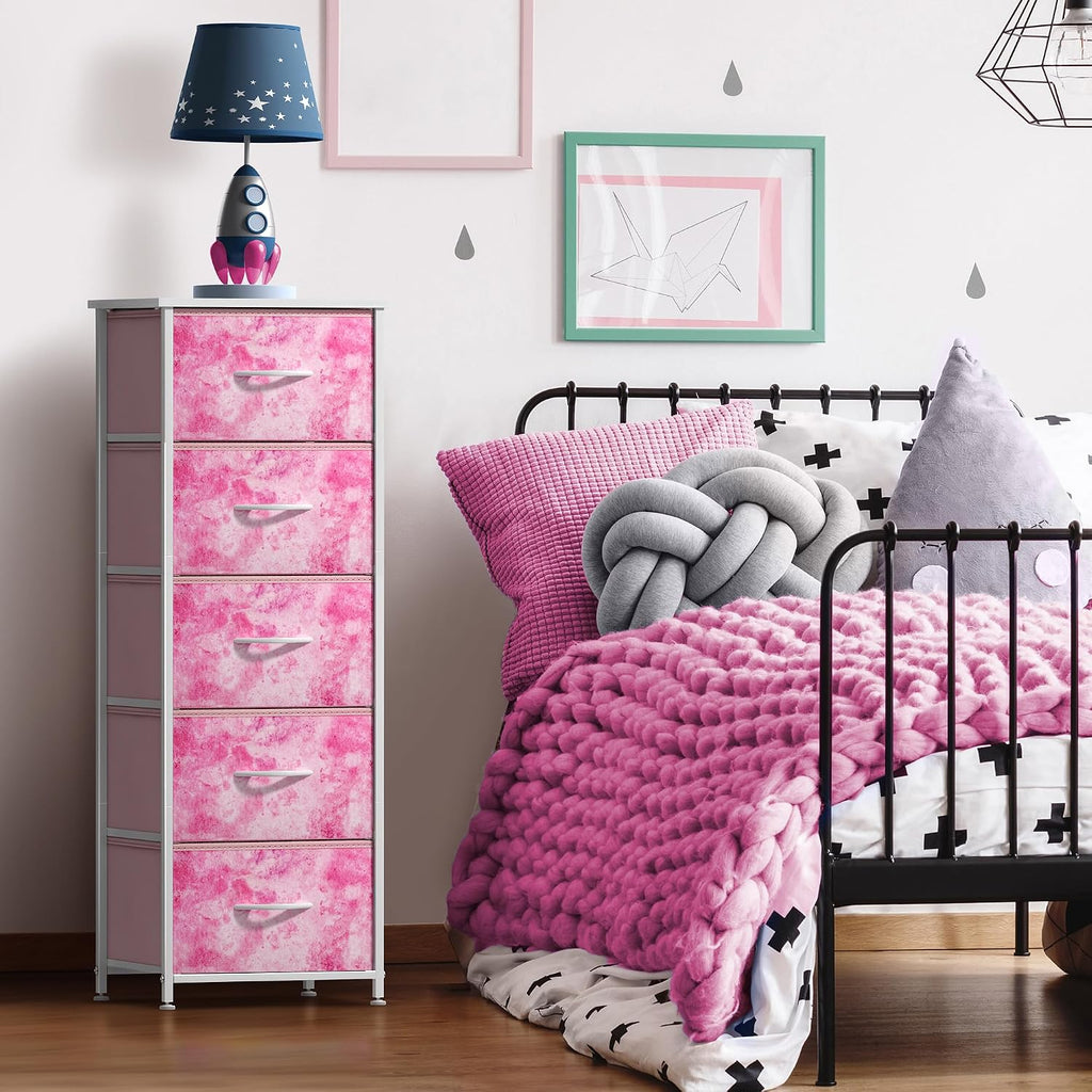 Sorbus Tie-dye Pink 5-Drawer Kids Dresser