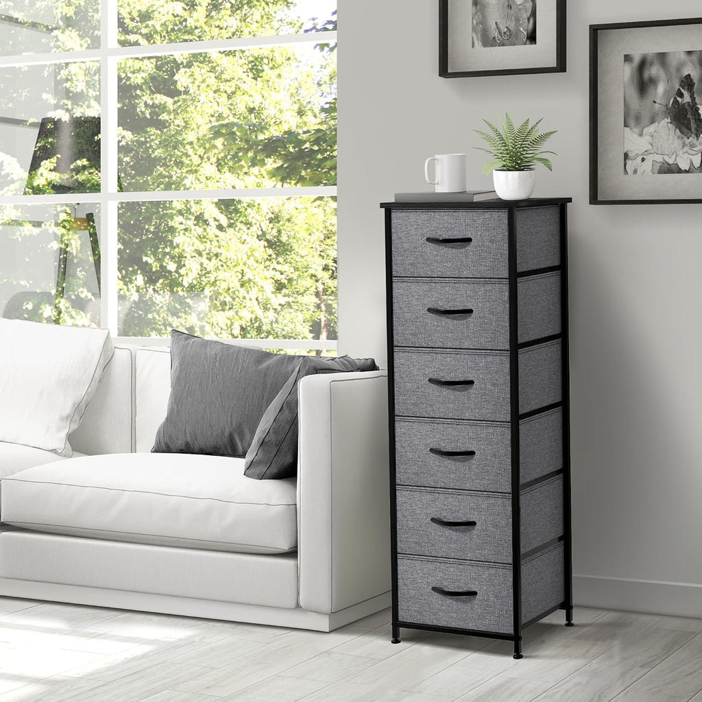 Sorbus Greige 6-Drawer Kids Fabric Dresser
