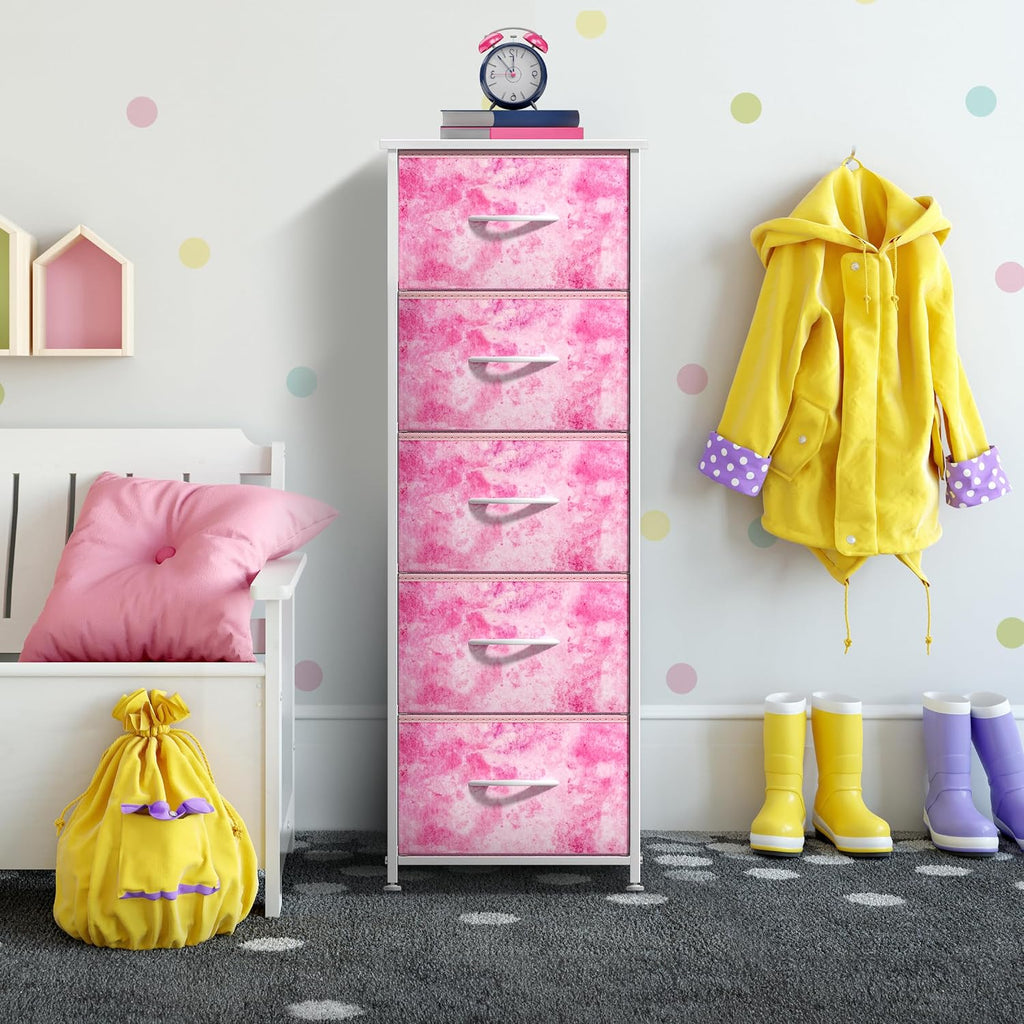 Sorbus Tie-dye Pink 5-Drawer Kids Dresser
