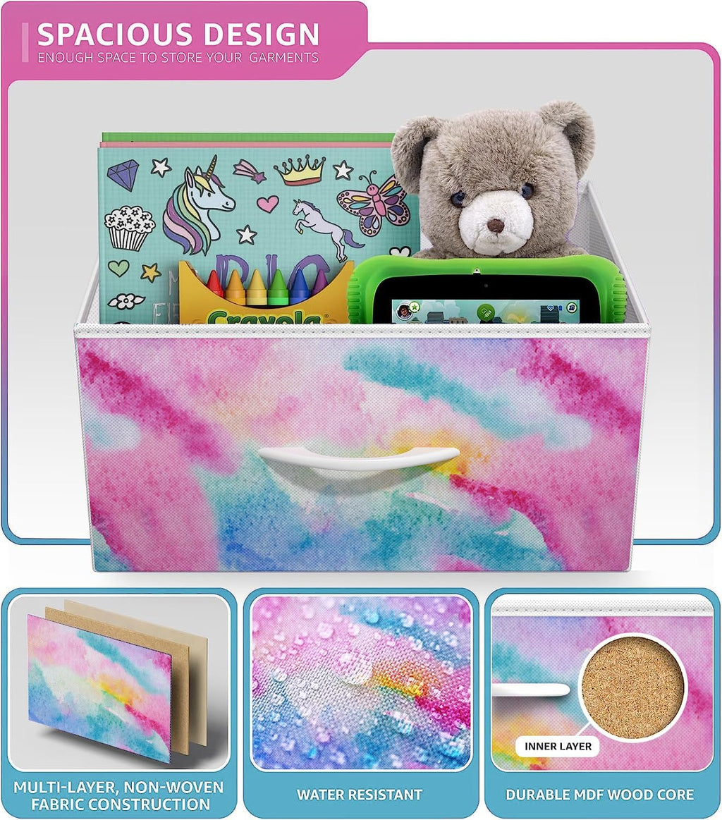 Sorbus Pastel Tie-dye 4-Drawer Storage Tower