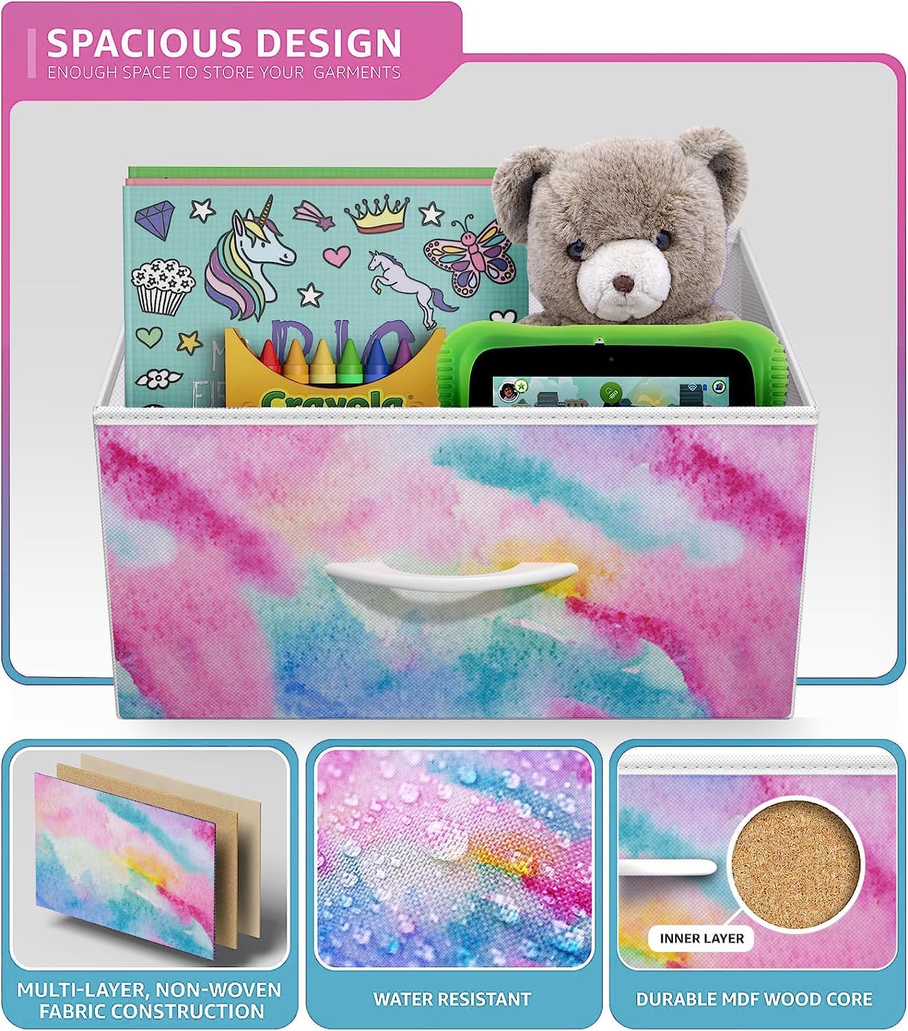 Sorbus Pastel Tie-dye 4-Drawer Storage Tower