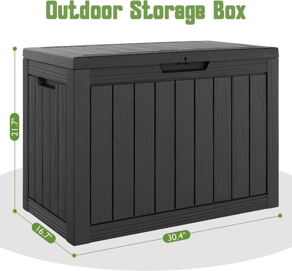 Black 45 Gallon Resin Deck Box