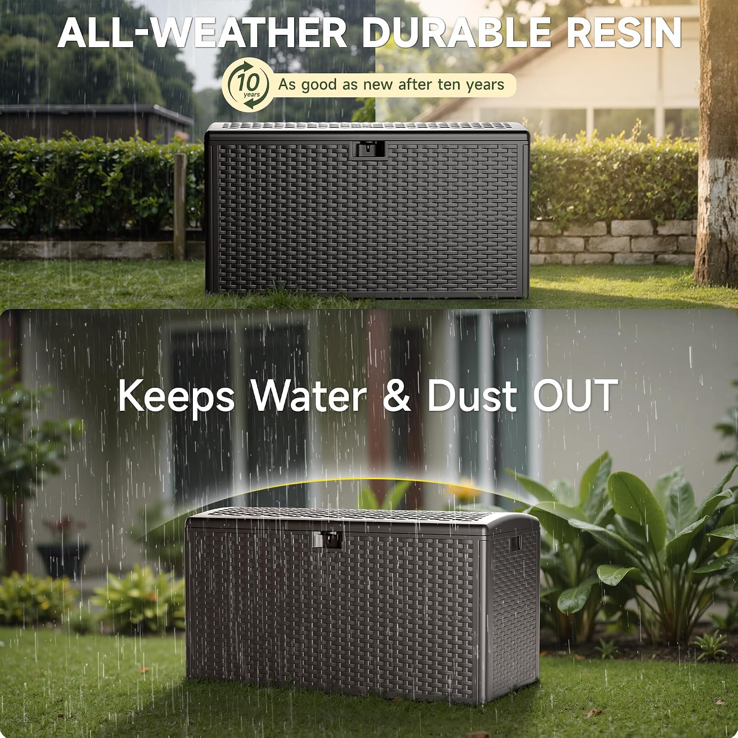 90-Gallon Double Layer Resin Deck Box