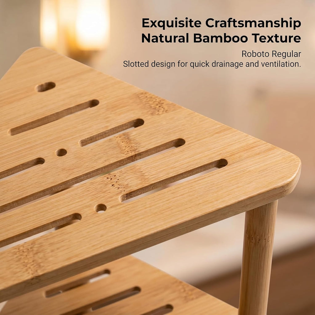 4-Tier Bamboo Corner Shower Caddy