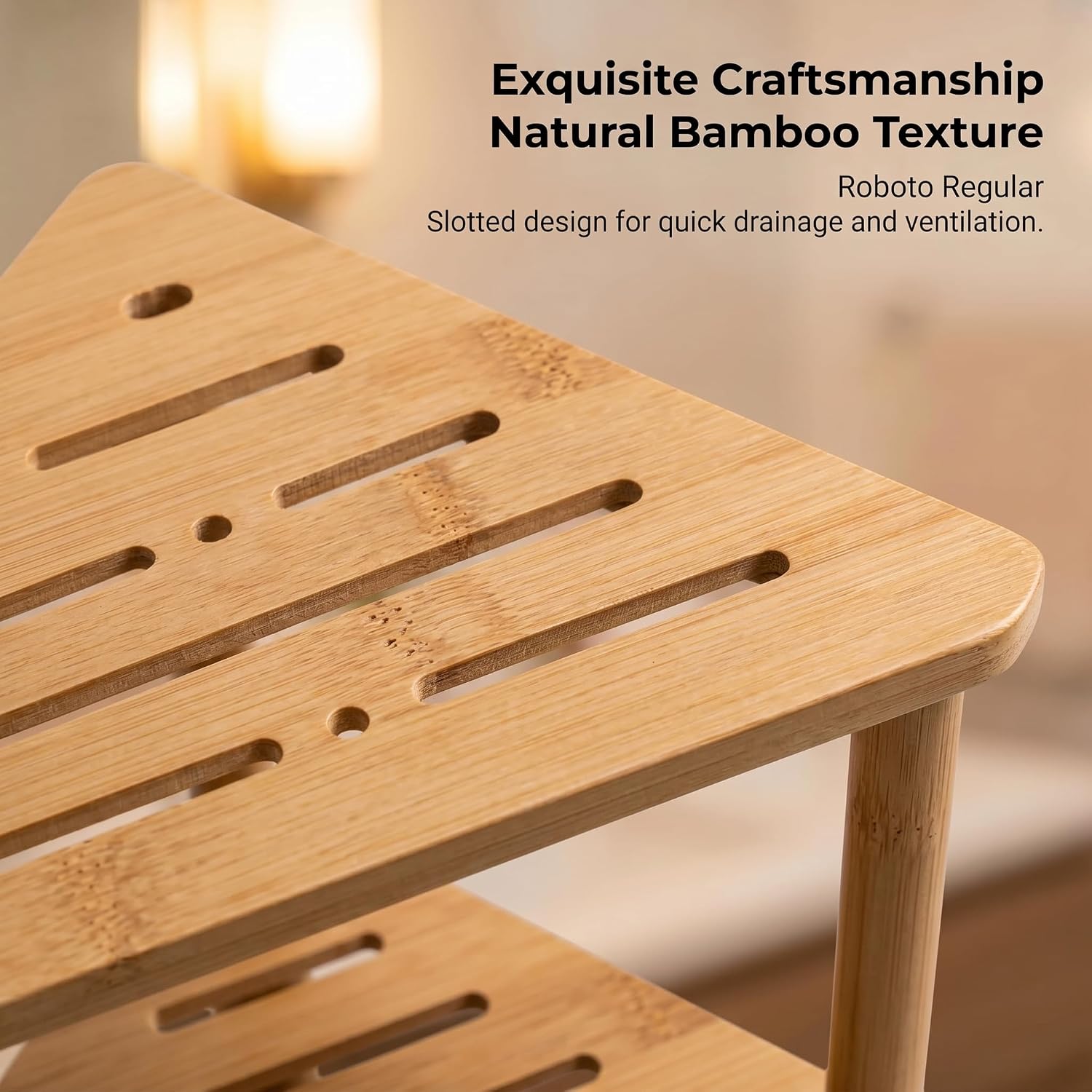 4-Tier Bamboo Corner Shower Caddy