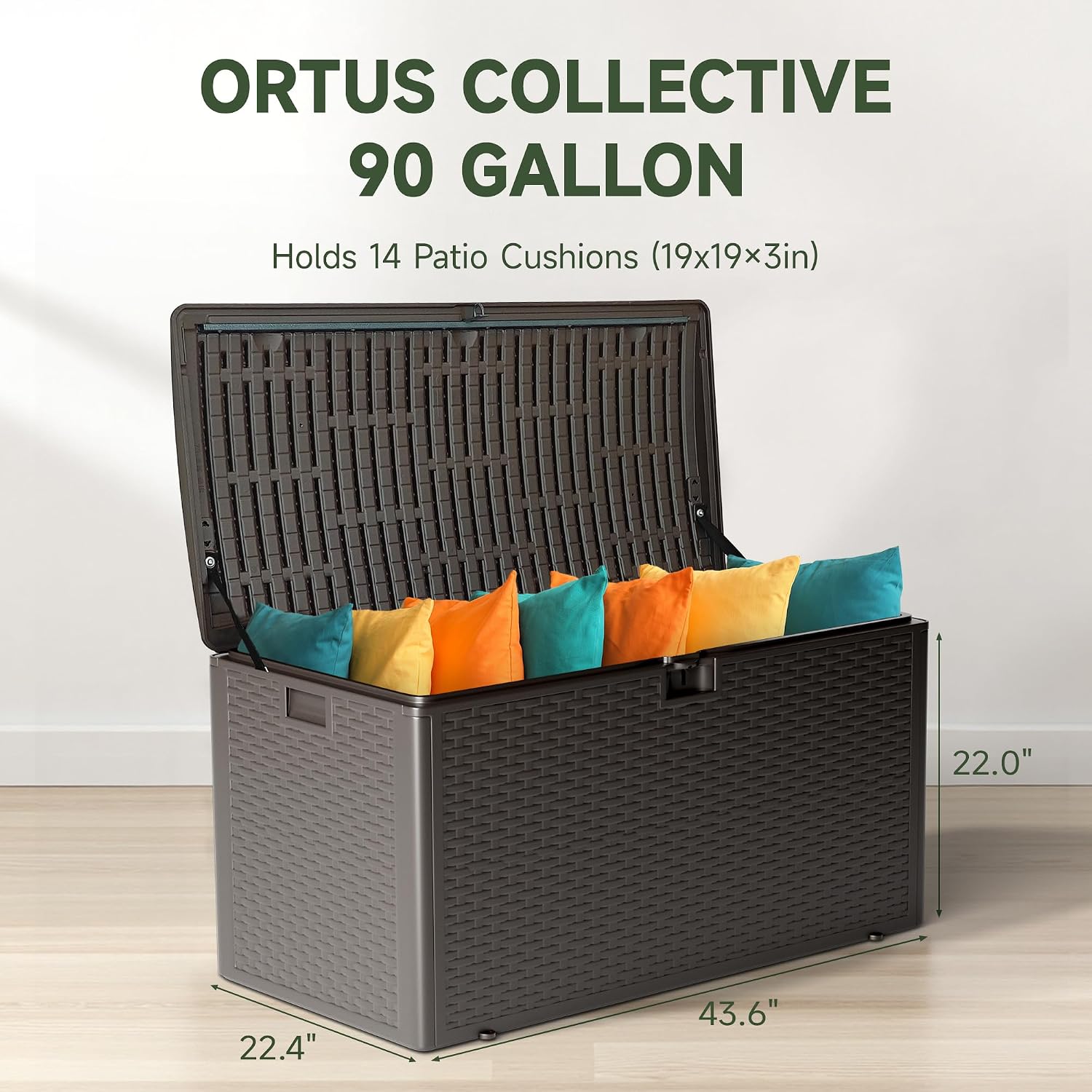 90-Gallon Double Layer Resin Deck Box