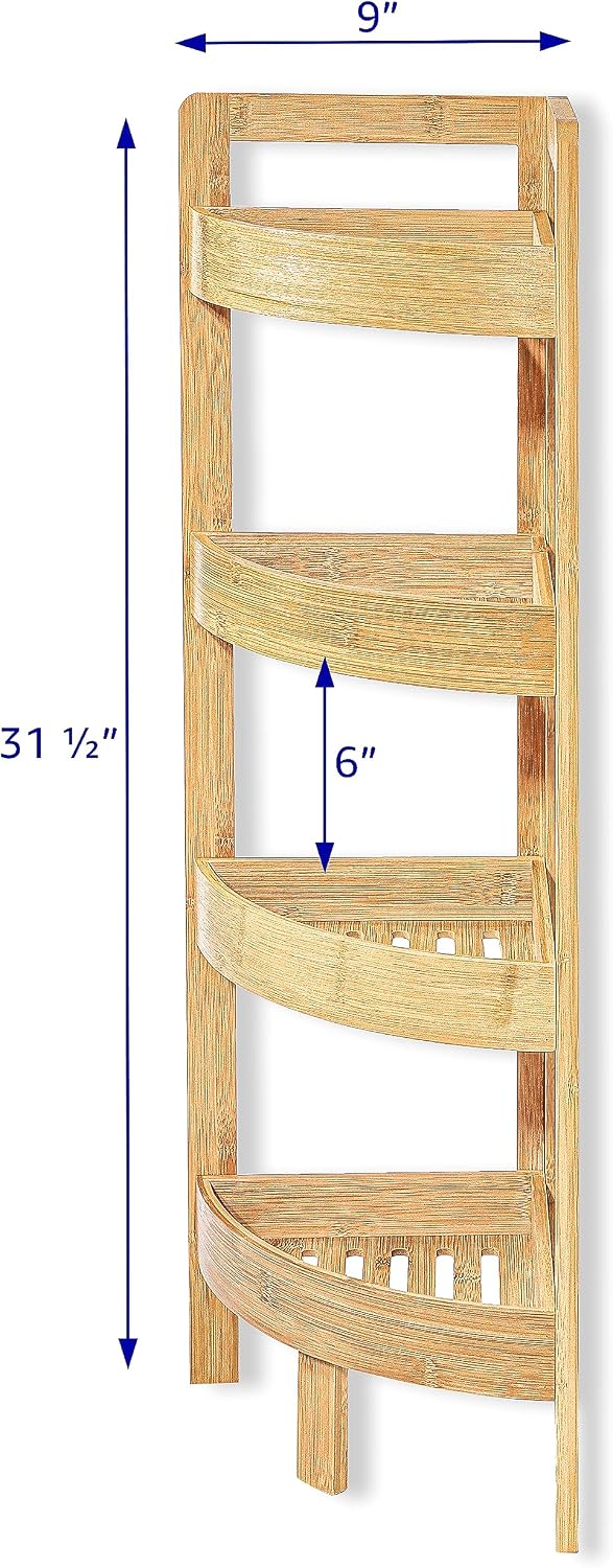 4 Tier Bamboo Corner Shelf