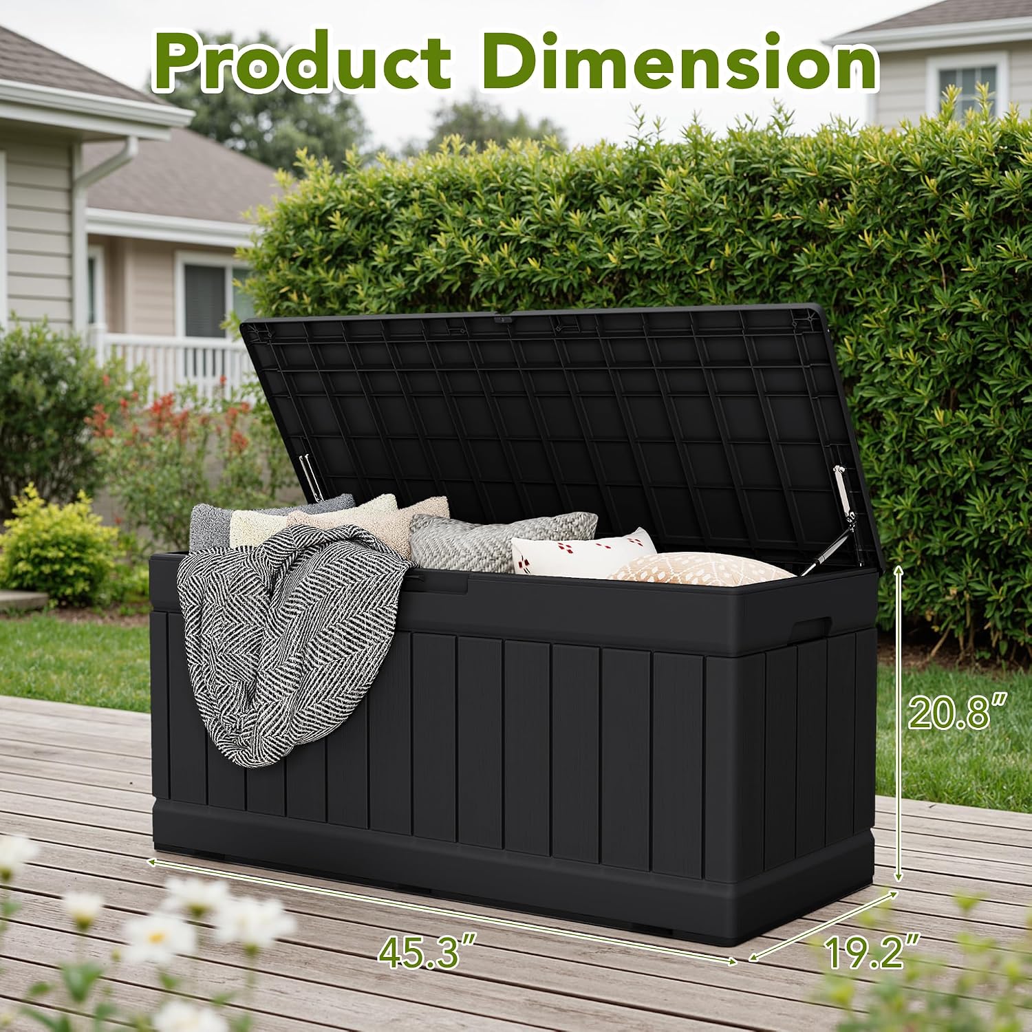 Devoko Black 78 Gallon Resin Deck Box
