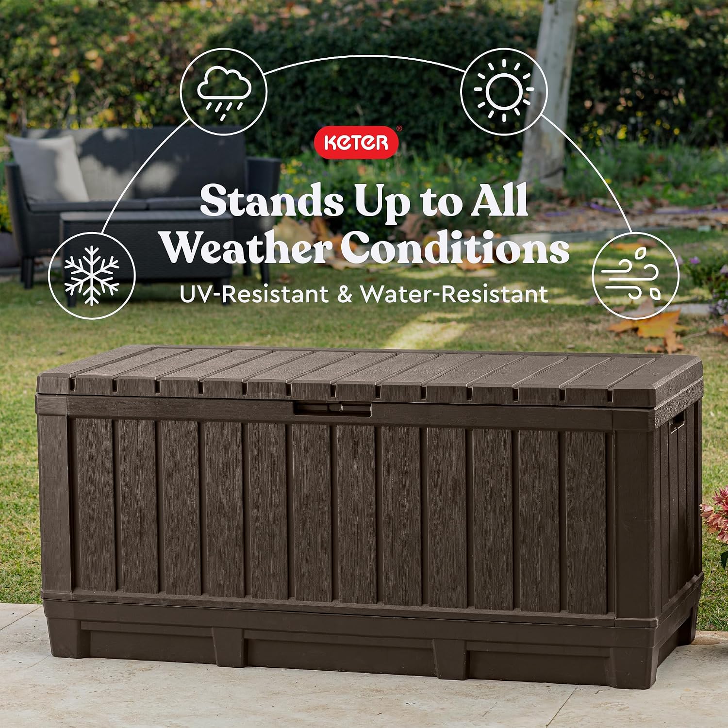 Keter Kentwood Brown 92 Gallon Resin Deck Box