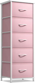 Sorbus Pink 5-Drawer Kids Fabric Dresser
