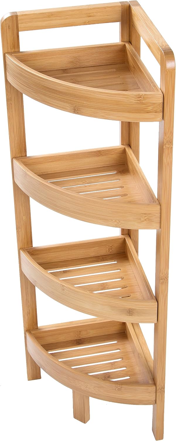 4 Tier Bamboo Corner Shelf