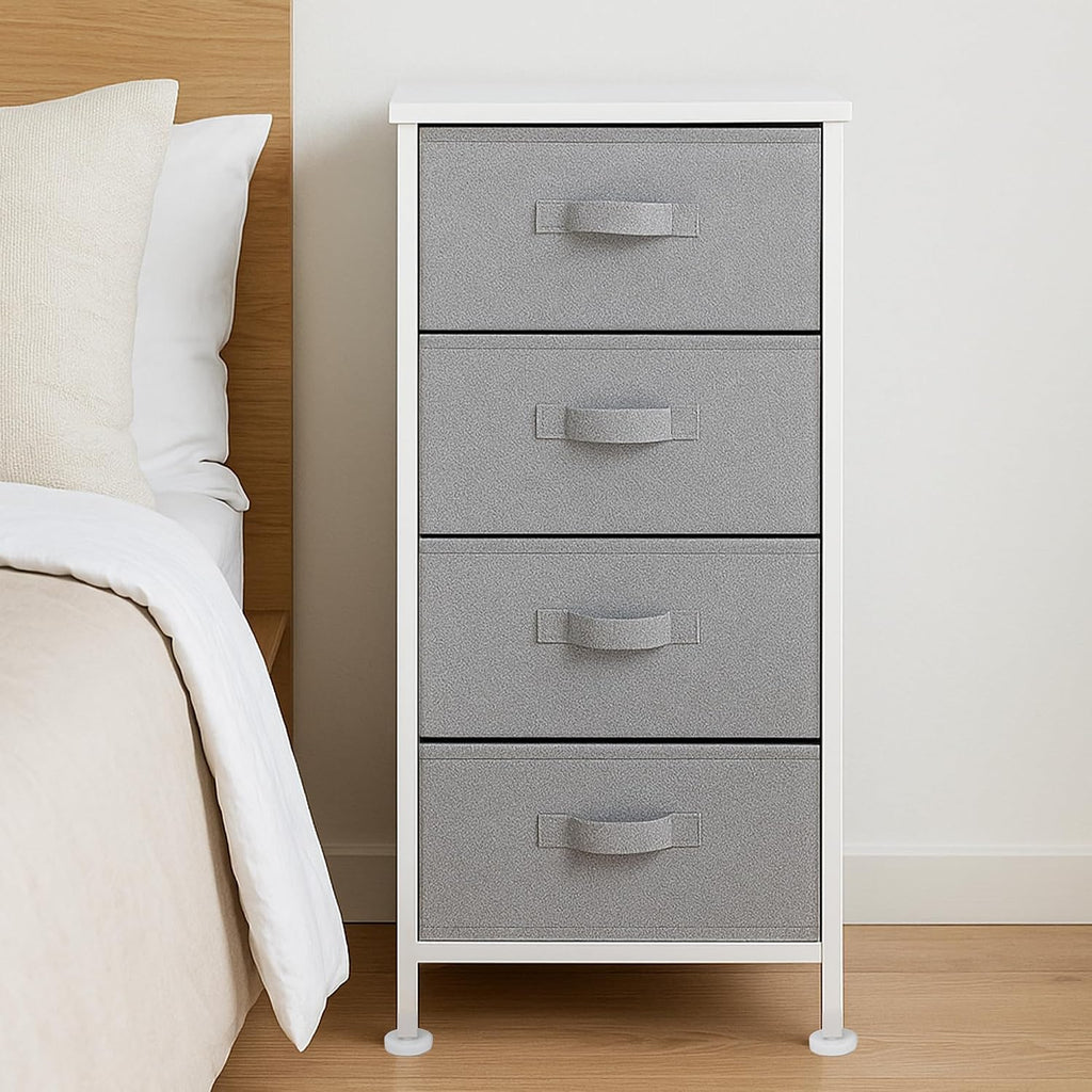 Basics White Fabric 4-Drawer Storage Unit