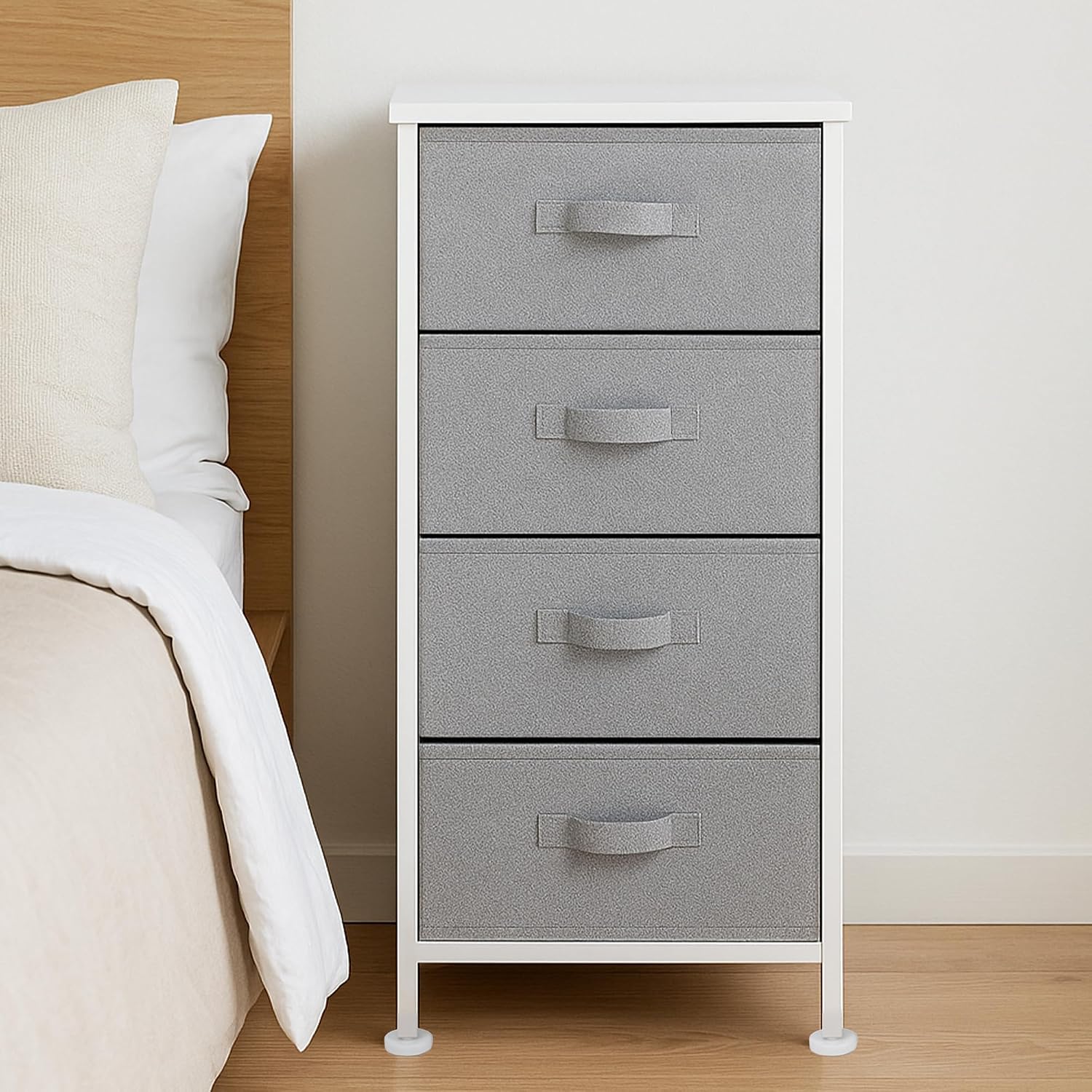 Basics White Fabric 4-Drawer Storage Unit