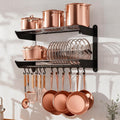 Black 2-Tier Wall Mount Pot Rack