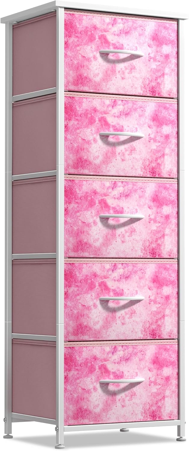 Sorbus Tie-dye Pink 5-Drawer Kids Dresser