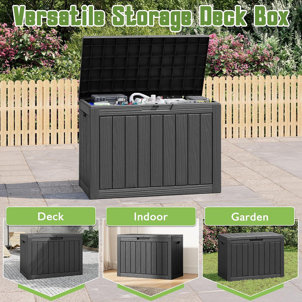 Black 45 Gallon Resin Deck Box