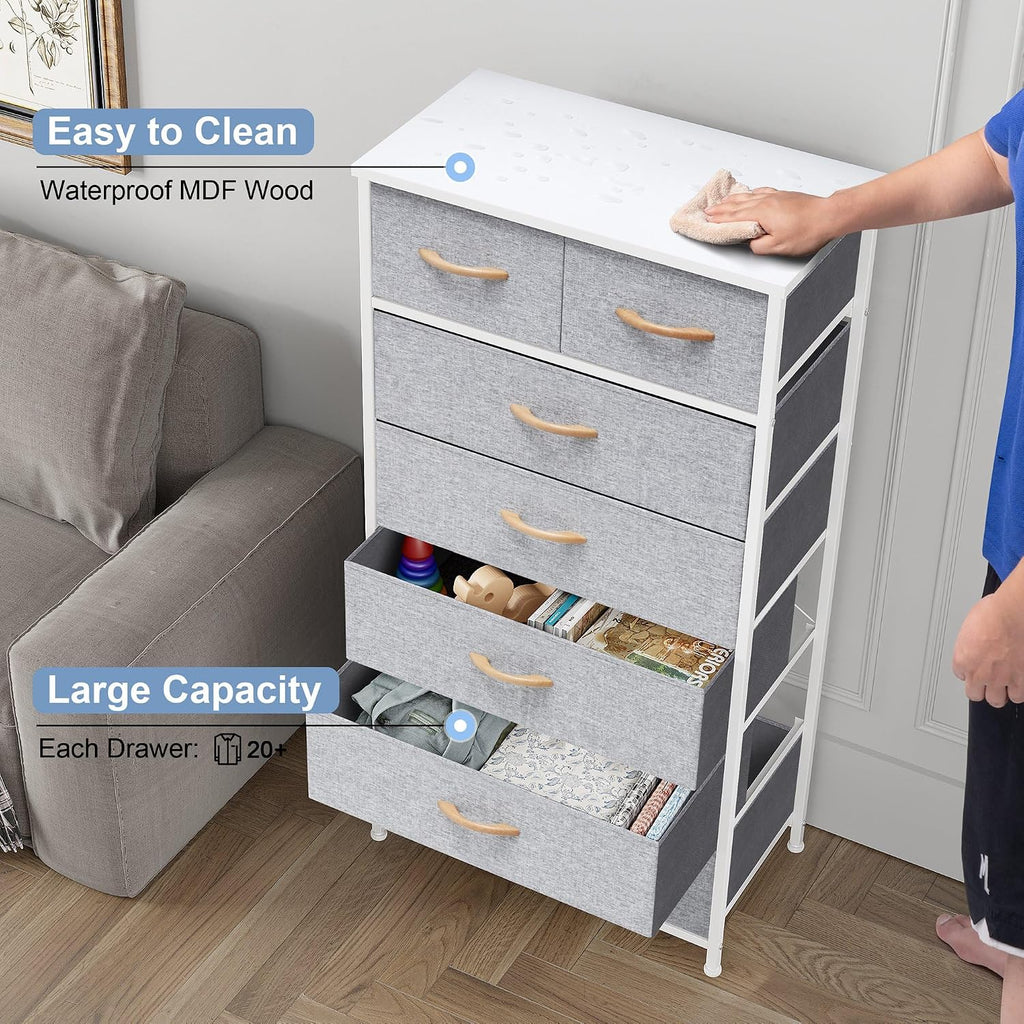 Crestlive Light Gray 7-Drawer Storage Tower