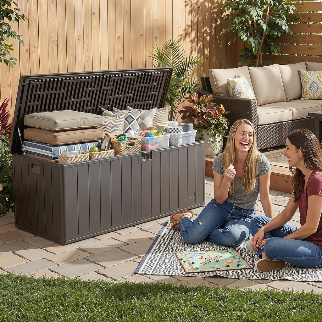 Brown 200 Gallon Resin Deck Box