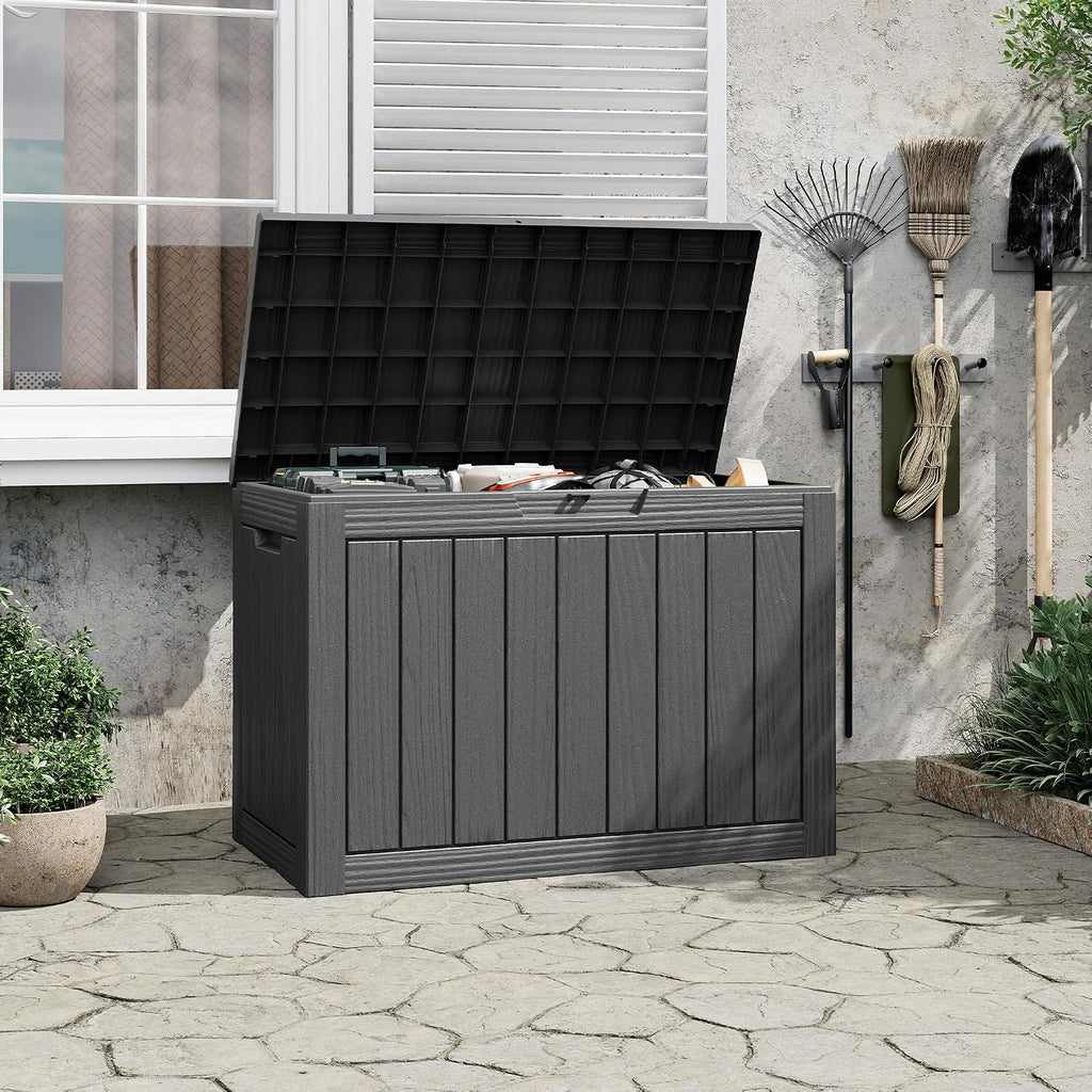 Black 45 Gallon Resin Deck Box