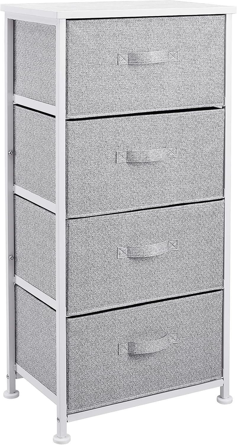 Basics White Fabric 4-Drawer Storage Unit