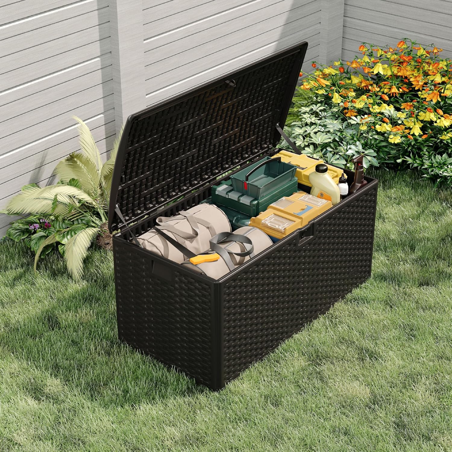 Garvee Black 99 Gallon Resin Deck Box